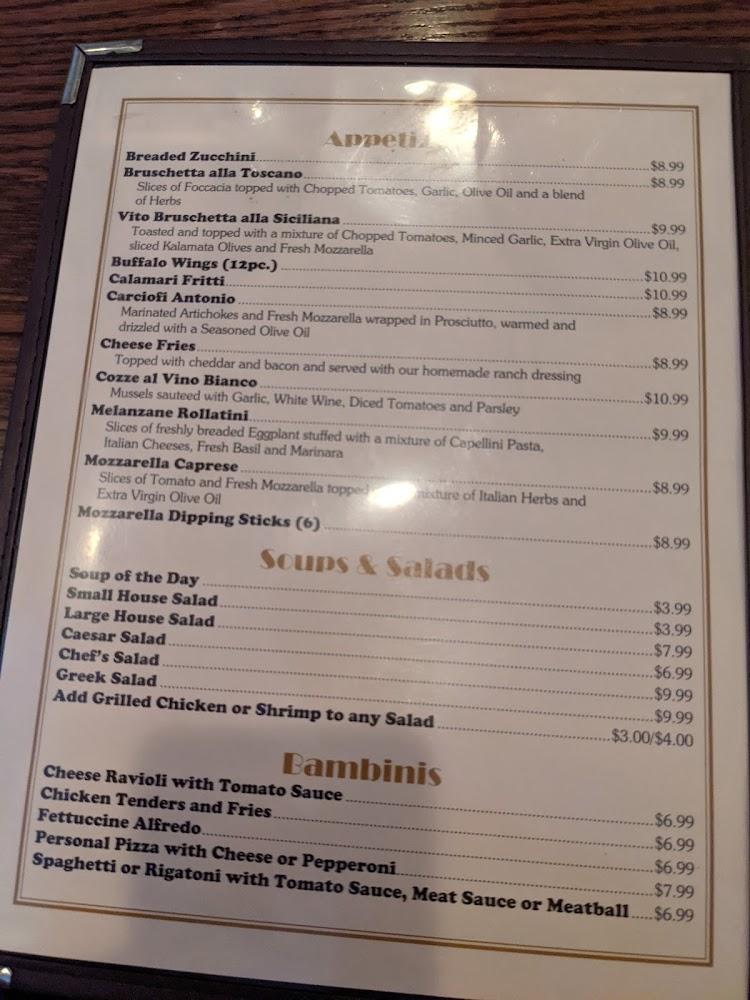 Tony & Milena's Pizzeria Inc Menu image 2